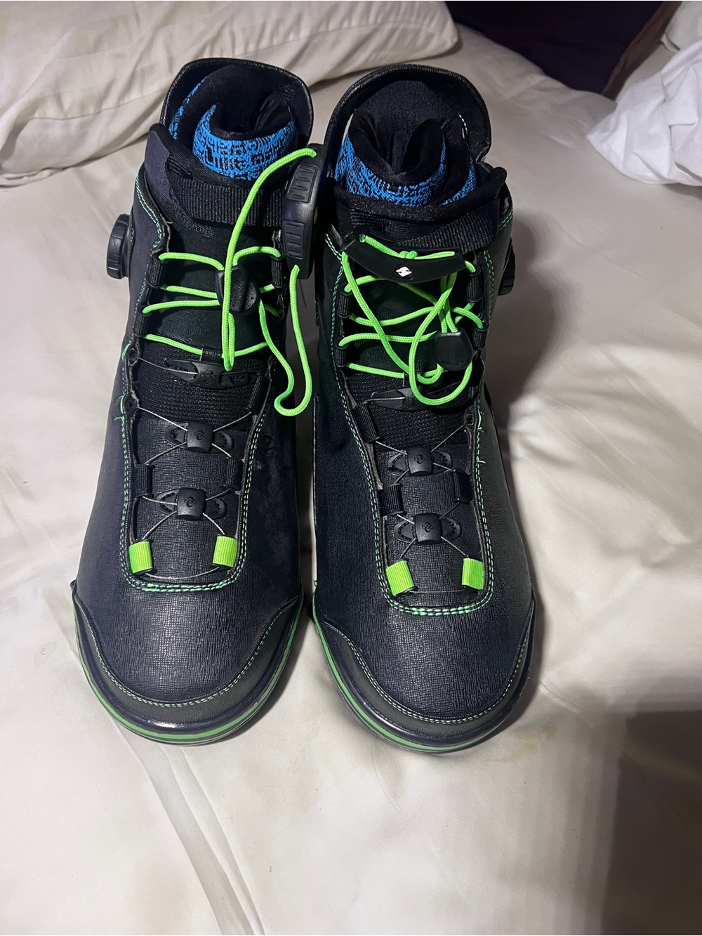 Mens  Black and Neon Green Hyperlite Wakeboard Boots Size 10US
